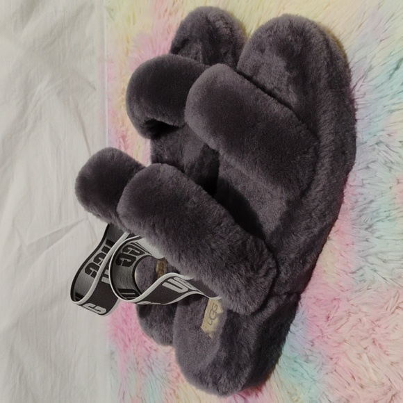 NWOT Authentic UGG Fluff Yeah Fuzzy Slippers Sz.10 Never Worn (X-107 CRATE) - Picture 4 of 12